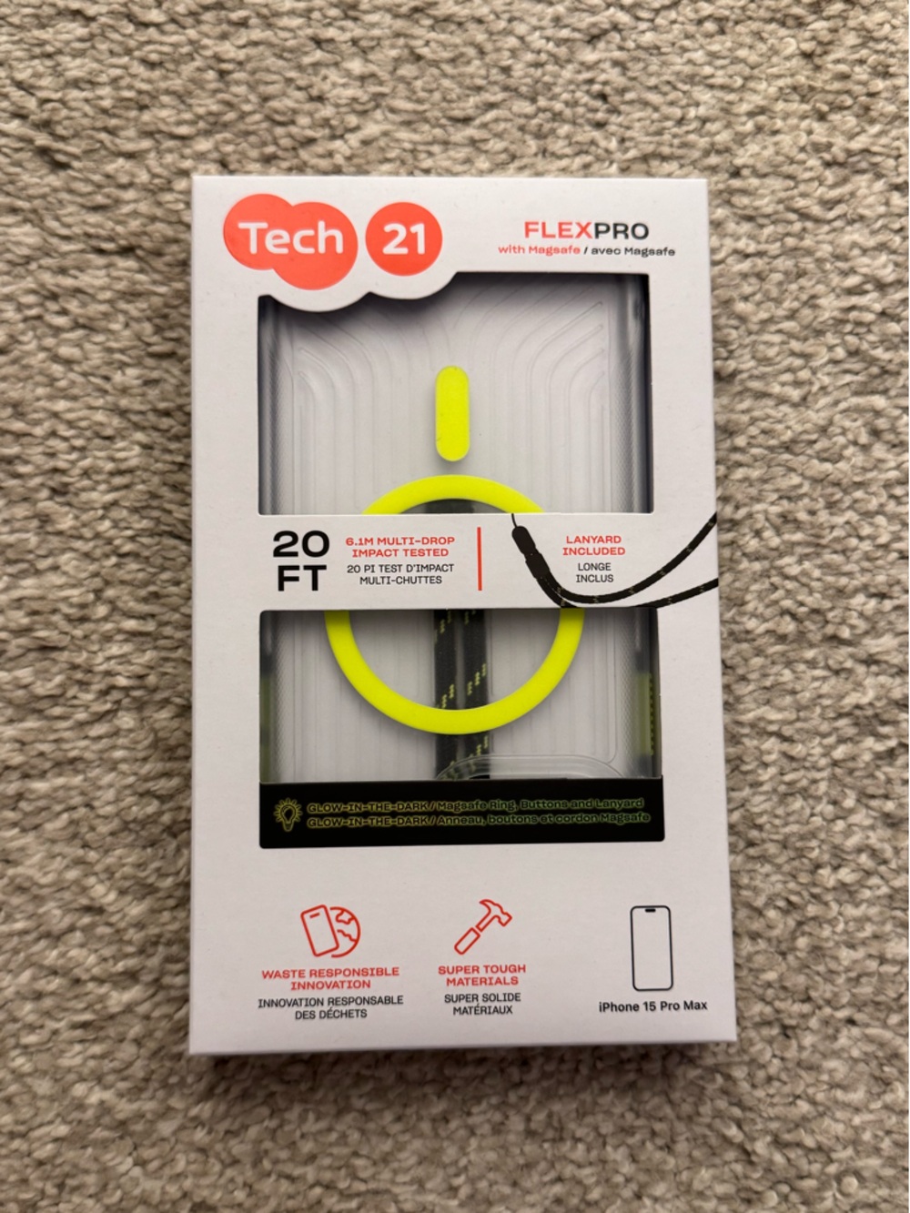 Tech21 FlexPro MagSafe Compatible Case for Apple iPhone 15 Pro Max